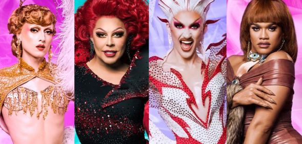 Left-right: Drag Race UK season 6 finalists Marmalade, La Voix, Kyran Thrax and Rileasa Slaves