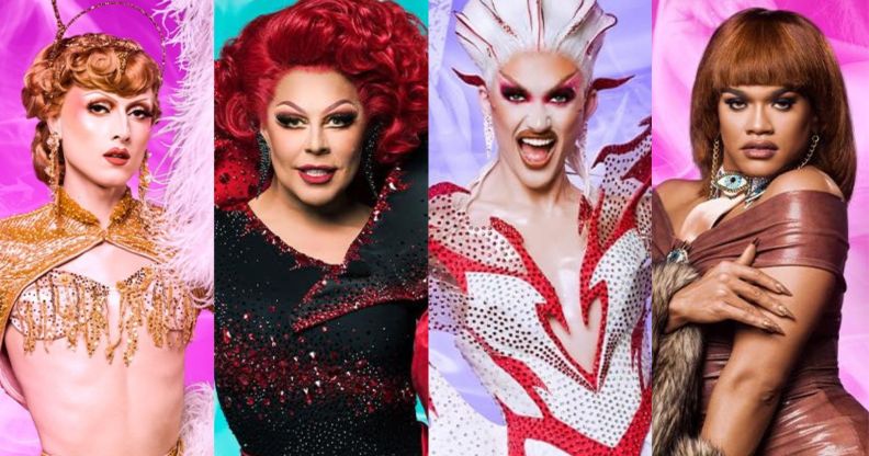 Left-right: Drag Race UK season 6 finalists Marmalade, La Voix, Kyran Thrax and Rileasa Slaves