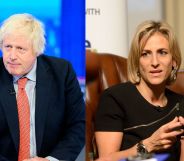 Former UK Prime Minister Boris Johnson and journalist Emily Maitlis