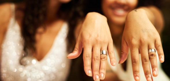 Stock image of an LGBTQ+ wedding.