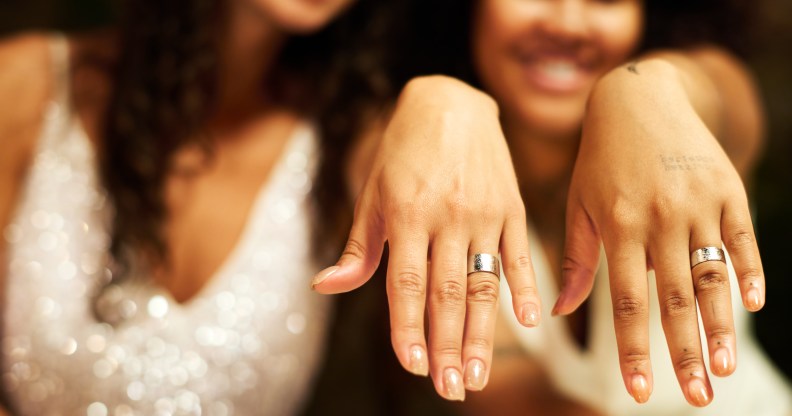 Stock image of an LGBTQ+ wedding.