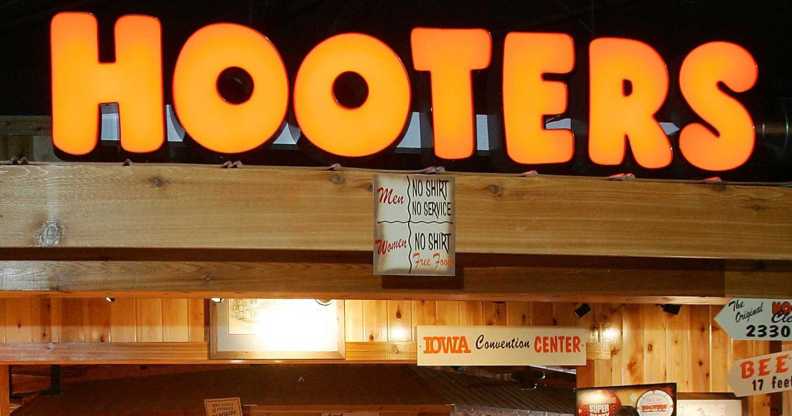 The entrance to a Hooters Restaurant.