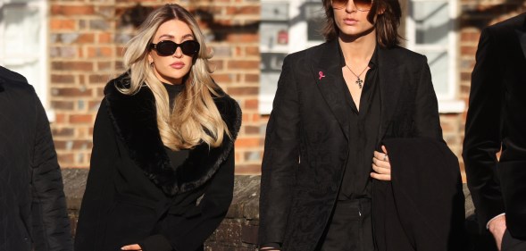 Kate Cassidy and Damian Hurley attend the funeral for singer Liam Payne, former member of One Direction.