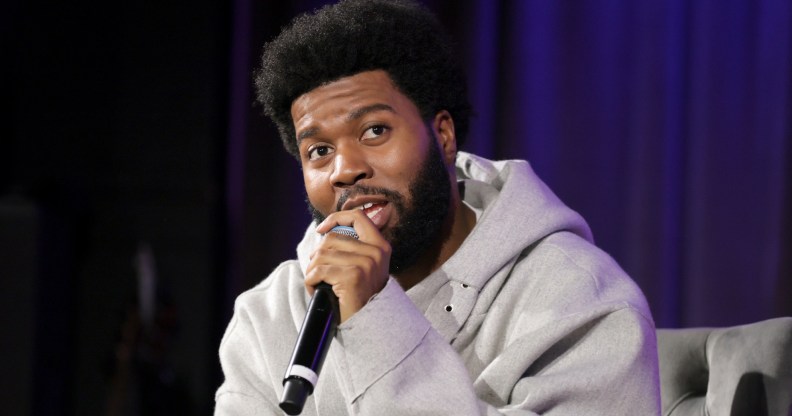 LOS ANGELES, CALIFORNIA - OCTOBER 14: Khalid speaks onstage at Spotlight: Khalid at GRAMMY Museum L.A. Live on October 14, 2024 in Los Angeles, California. (Photo by Rebecca Sapp/Getty Images for The Recording Academy)