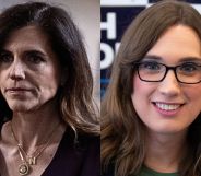 A split image of Nancy Mace and Sarah McBride