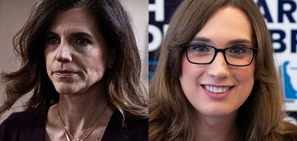 A split image of Nancy Mace and Sarah McBride