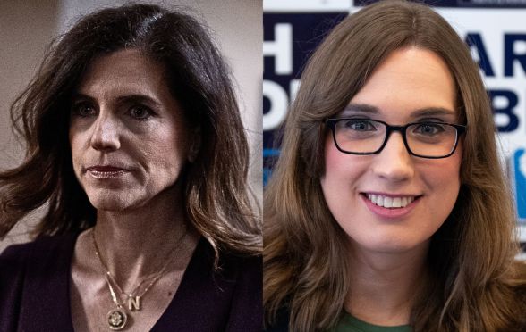 A split image of Nancy Mace and Sarah McBride