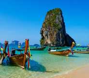 Thailand, Krabi province, Railay beach, Hat Tham Phra Nang beach