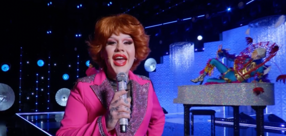 Lill as Cilla Black in the Drag Race UK season 6 rusical.