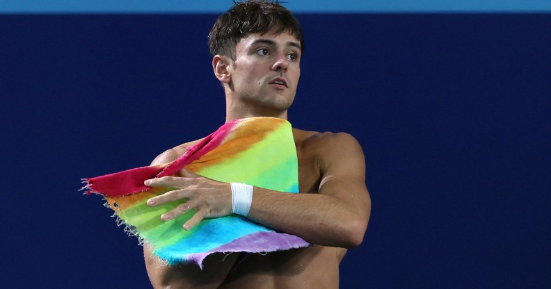 PARIS, FRANCE - JULY 23: Tom Daley of Team Great Britain practices during a diving training session ahead of the Paris Olympic Games at the Aquatics Centre on July 23, 2024 in Paris, France. (Photo by Clive Rose/Getty Images)