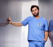 Jake Borelli as Dr. Levi Schmitt on Grey's Anatomy.