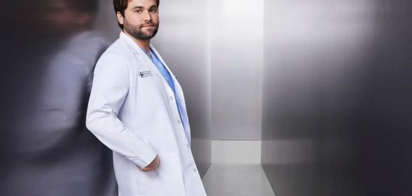 Jake Borelli as Dr. Levi Schmitt on Grey's Anatomy.