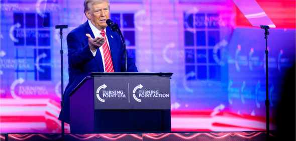 Donald Trump speaks during Turning Point's annual AmericaFest 2024 in Phoenix, Arizona