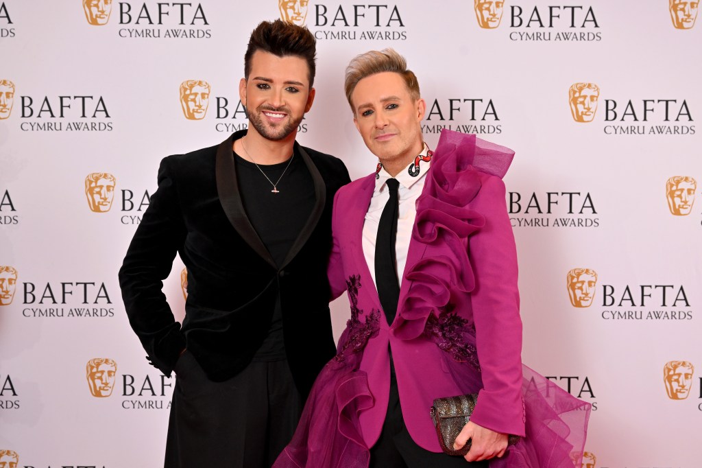 Tom Hope and Ian "H" Watkins attend the 2024 BAFTA Cymru awards