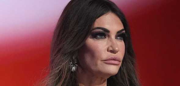 Kimberly Guilfoyle speaks during preparations for the second day of the Republican National Convention at the Fiserv Forum.