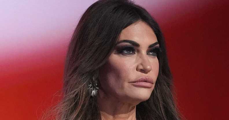 Kimberly Guilfoyle speaks during preparations for the second day of the Republican National Convention at the Fiserv Forum.