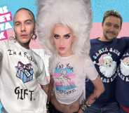 From left to right: RuPaul Drag Race stars Charity Kase and Banksie, trans campaigner Jude Guaitamacchi and Stonewall's Nancy Kelley.