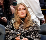 Adele during an NBA game in 2022.