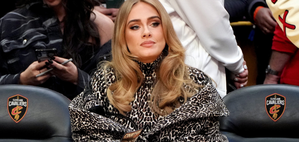 Adele during an NBA game in 2022.