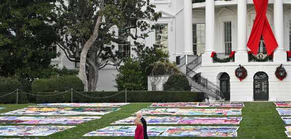 The AIDS Memorial Quilt has been displayed at the White House in honour of World Aids Day.