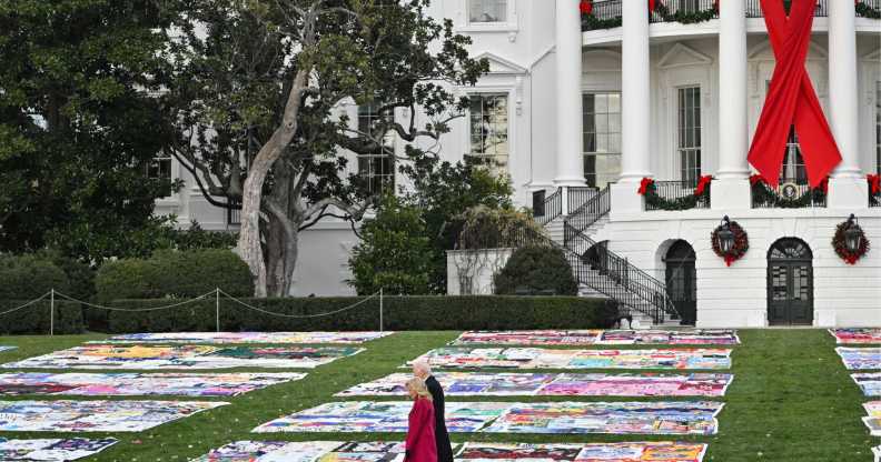 The AIDS Memorial Quilt has been displayed at the White House in honour of World Aids Day.