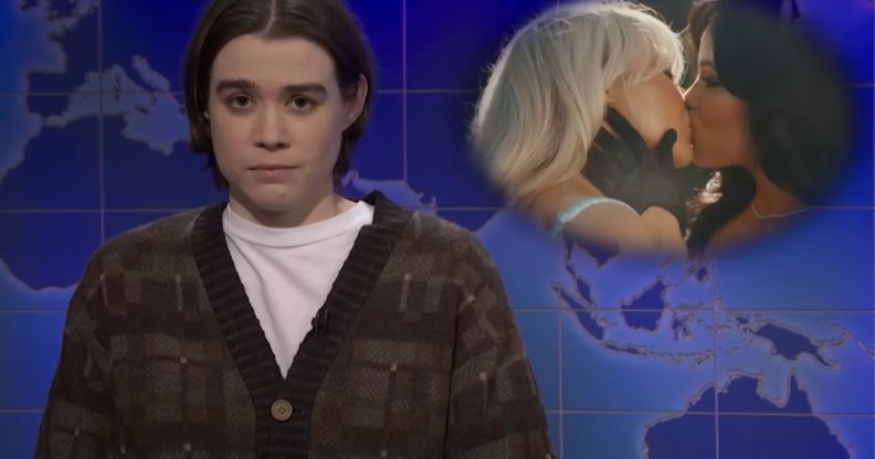 Jane Wickline on SNL and Sabrina Carpenter and Jenna Ortega in a little bubble on the top right