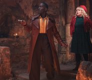 Ncuti Gatwa and Nicola Coughlan in Doctor Who Christmas Special