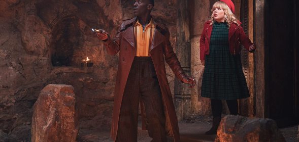 Ncuti Gatwa and Nicola Coughlan in Doctor Who Christmas Special