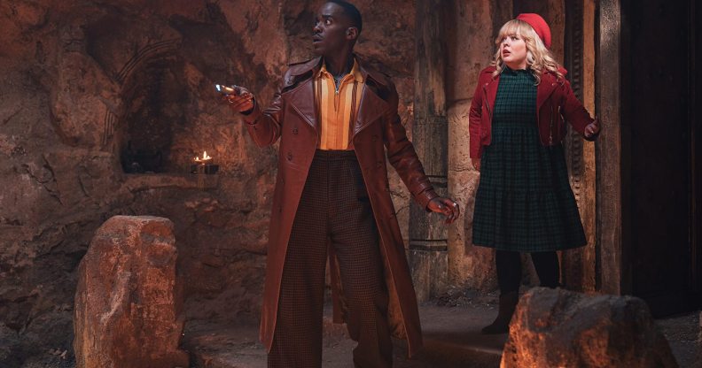 Ncuti Gatwa and Nicola Coughlan in Doctor Who Christmas Special