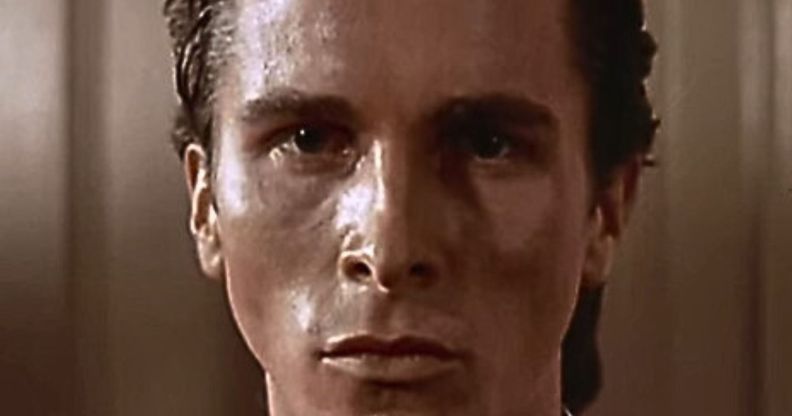 A close-up of Patrick Bateman in American Psycho.