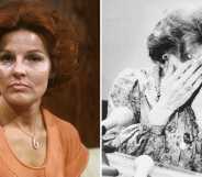 Anita Bryant, the left image shows her covered in pie