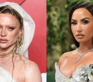 Bimini and Demi Lovato pose at separate red carpet events.