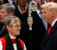 US president Donald Trump and Bishop Mariann Edgar Budde.