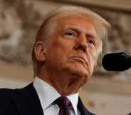 US President Donald Trump delivers his inaugural address after being sworn in as the 47th president of the United States in the Rotunda of the US Capitol on January 20, 2025 in Washington, DC.