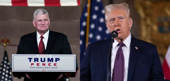 Image of preacher Franklin Graham and President-elect Donald Trump