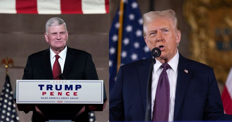 Image of preacher Franklin Graham and President-elect Donald Trump