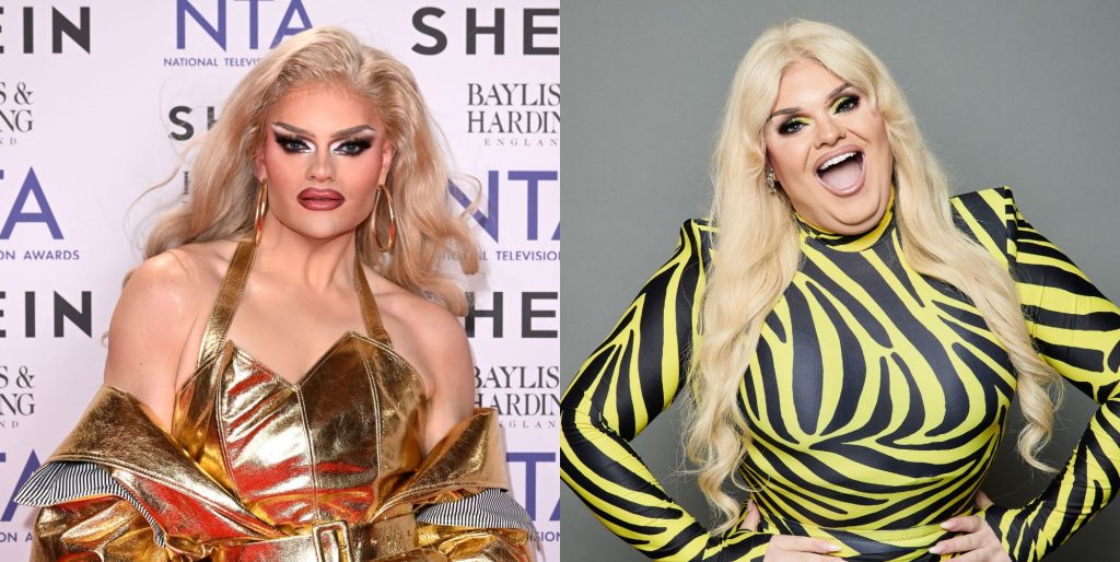 Drag Race star Kitty Scott-Claus in 2024 (left) and 2021 (right).