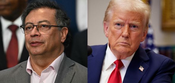 Colombia's president Gustavo Petro (left) and US president Donald Trump (right)