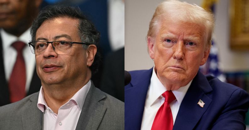 Colombia's president Gustavo Petro (left) and US president Donald Trump (right)