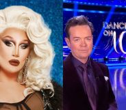 The Vivienne (left) in a promo photo for her 2023 appearance on Dancing on Ice. Holly Willoughby and Stephen Mulhern (right) address viewers at home during the first episode of the new season of Dancing on Ice.