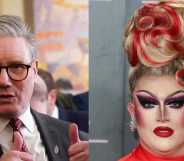 Keir Starmer next to drag queen Lawrence Chaney.