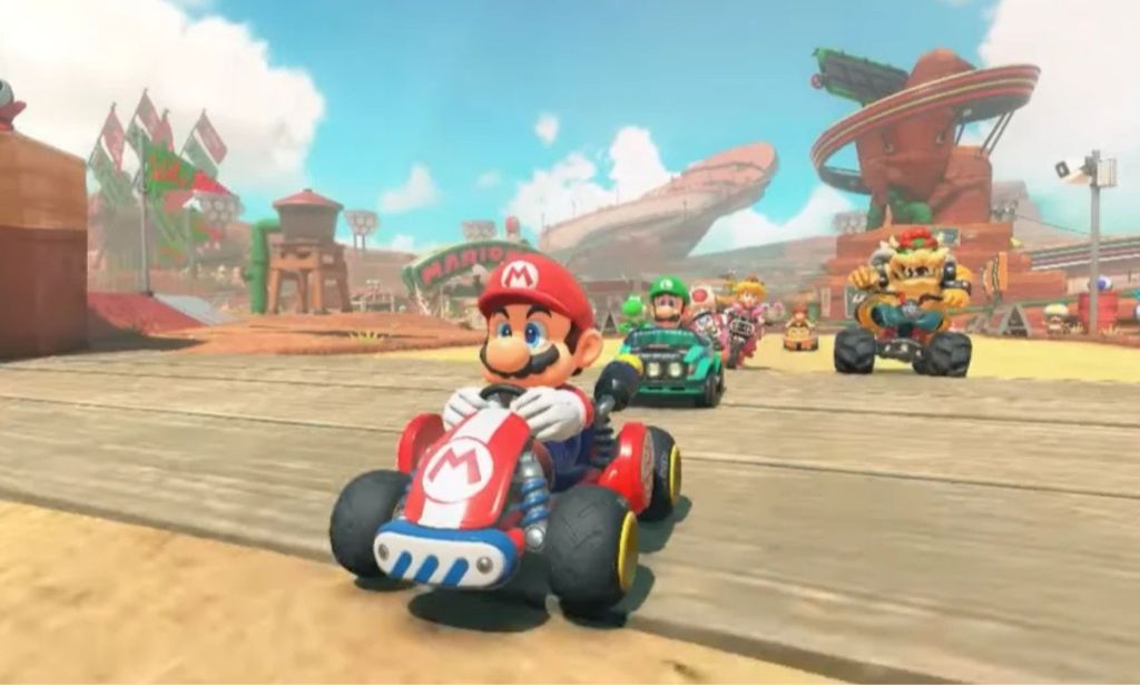 A screenshot of Mario Kart 9.