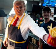 Donald Trump in a McDonald's chain.