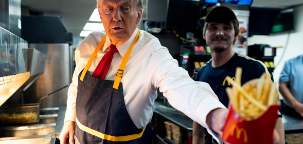 Donald Trump in a McDonald's chain.