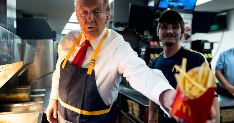 Donald Trump in a McDonald's chain.