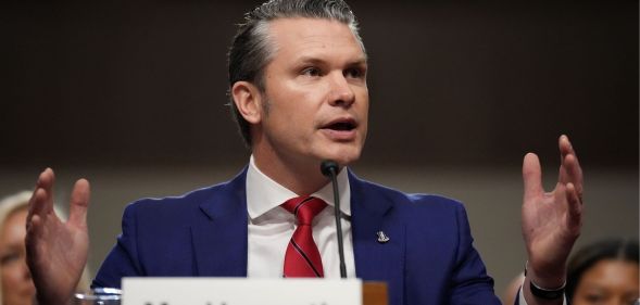 Pete Hegseth, President-elect Donald Trump’s nominee for secretary of defense, during his Senate confirmation hearing on Tuesday 14 January