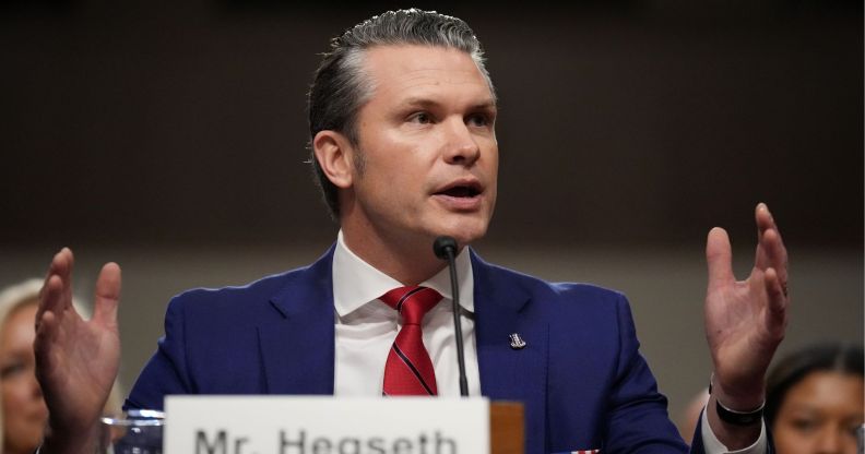 Pete Hegseth, President-elect Donald Trump’s nominee for secretary of defense, during his Senate confirmation hearing on Tuesday 14 January