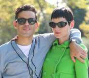 Rami Malek and Emma Corrin are seen at the 81st Venice International Film Festival on August 31, 2024 in Venice, Italy.