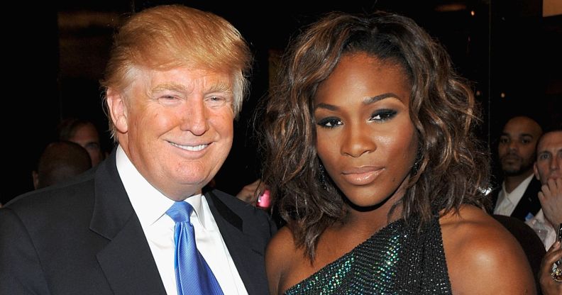 Donald Trump and Serena Williams pictured together at a cocktail party in September 2009