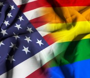 Flags of the United States of America and of the LGBT Movement